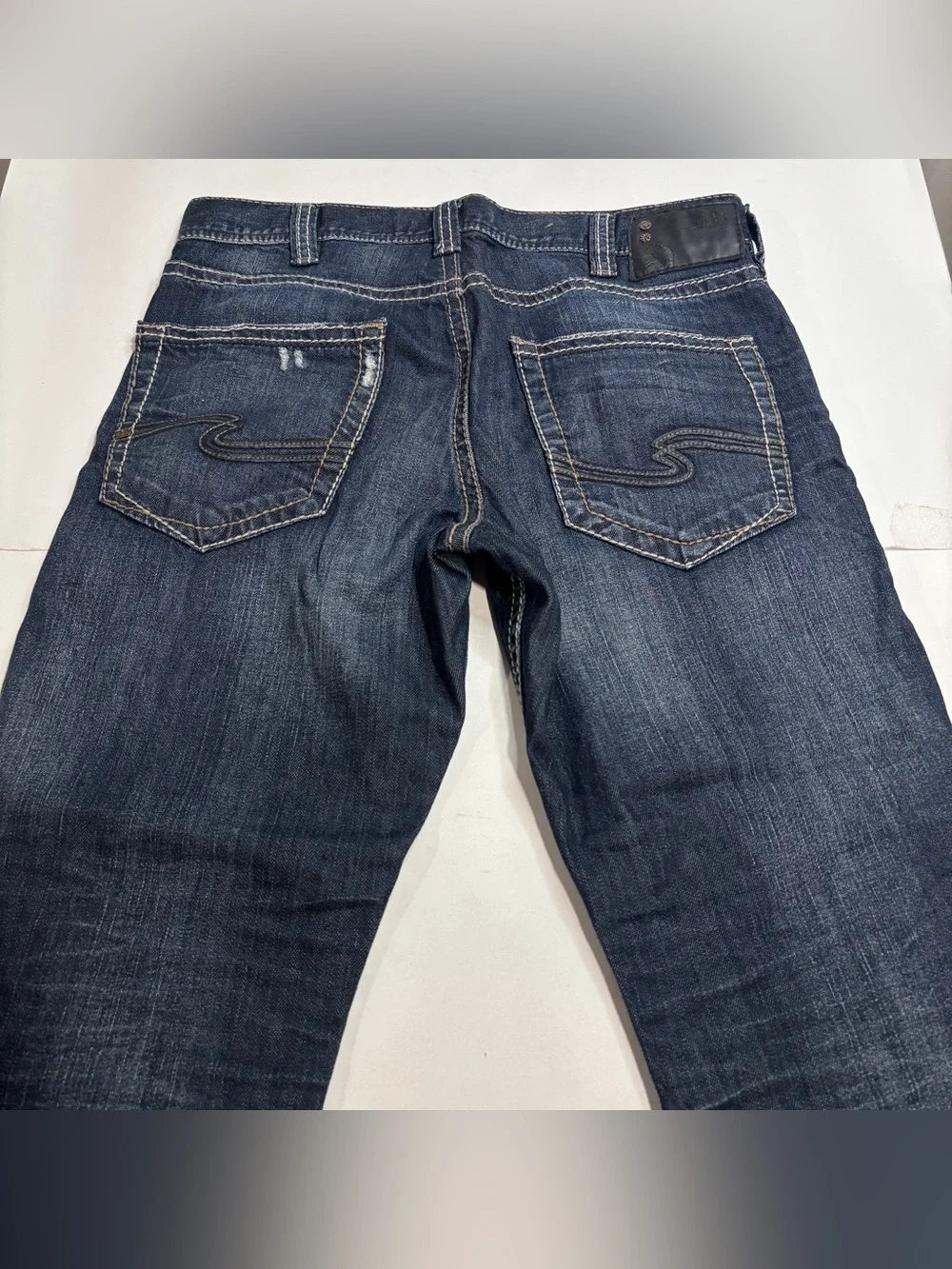 Silver Jeans Mens 33x30 Blue Denim Pants Eddie Thick Stitch Casual